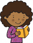 young girl reading a book